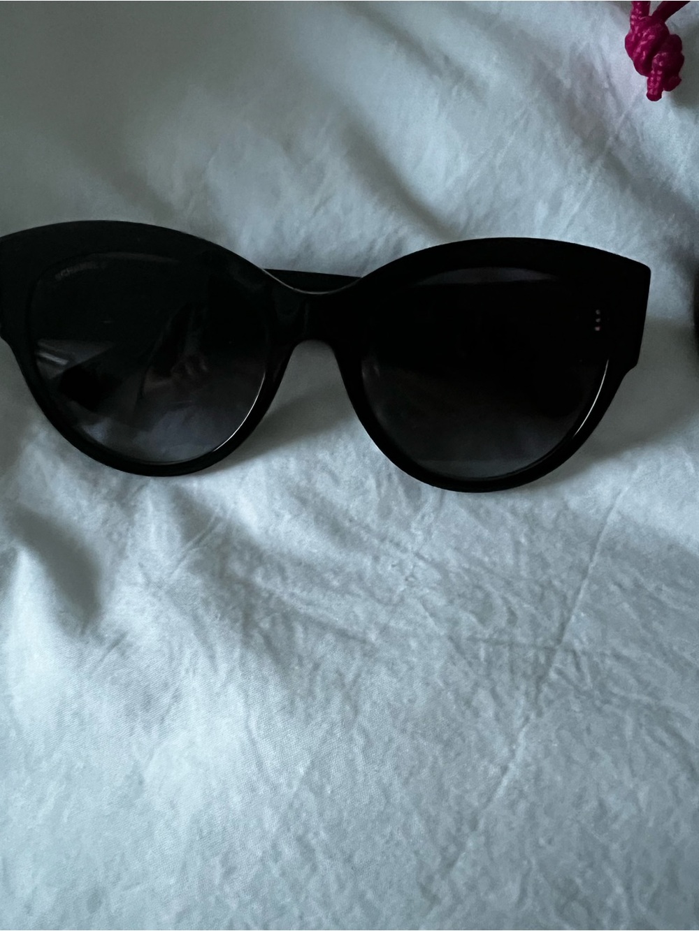 CHANEL Black Cat-Eye Sunglasses with Gradient Lenses